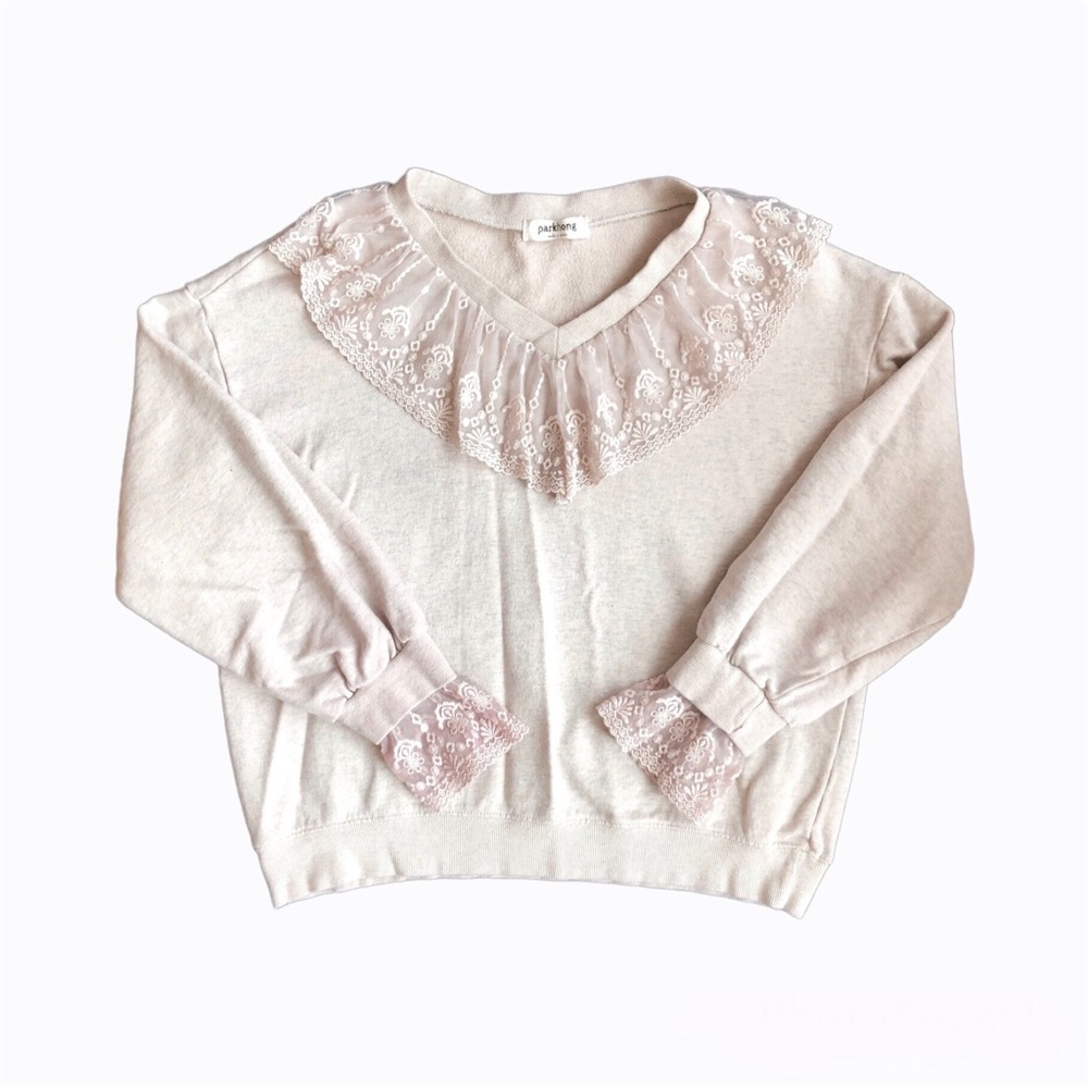 lace trim sweater